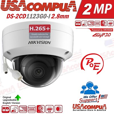 #ad Hikvision 2MP POE IP H.265 Network Camera DS 2CD1123G0 i H.265 IR 40M 2.8MM $64.99