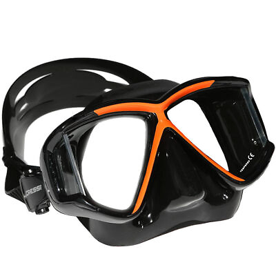 #ad Open Box Cressi Panoramic 4 Window Dive Mask Black Orange $28.97