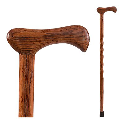 #ad Brazos Twisted Red Oak Wood T Handle Cane 37 Inch Height $43.79