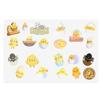 #ad Happy Chicks Sticker Sheet by Charlee#x27;s Chickies Series 1 $13.25