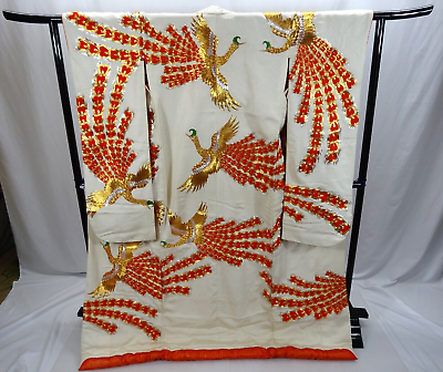 #ad Japanese Kimono Uchikake Wedding Pure Silk japan　002 $222.99