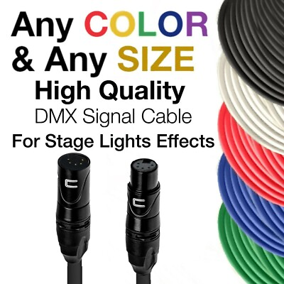 #ad DMX Patch Cable 5 Pin XLR Male to Female 120 ohm DMX512 Data Cord Custom Color $220.49