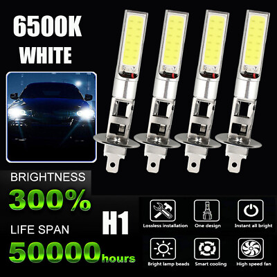 #ad H1 LED Headlight Bulbs Conversion Kit High Low Beam Super Bright 6500k White $10.99