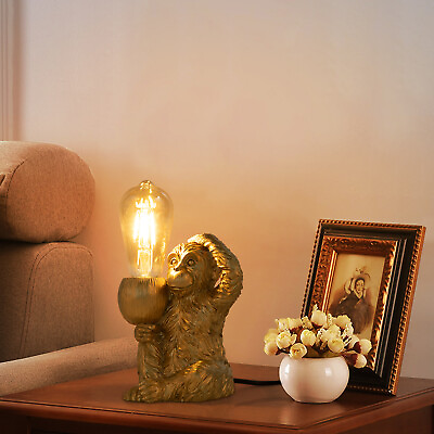 #ad Modern Tabletop Light Resin Sitting Monkey Desk Lamp Lighting Fixture Decor 60W $55.76