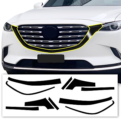 #ad Fits Mazda CX 9 2016 2023 Front Grille Chrome Delete Cover Decal Blackout Trim $39.99