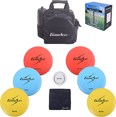 #ad Professional Disc Golf Set with 6 Discs Mini Disc Starter Disc Golf Bag Towel $18.87