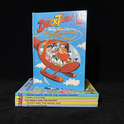 #ad 6x Disney Books Classic 1990s Childrens Kids VINTAGE Hardcover Books AU $20.36