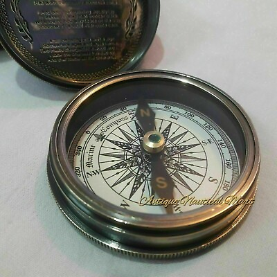 #ad Vintage Nautical Brass Stanley London 1885 Compass With Leather Box Gift Item $25.20