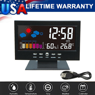 #ad LED Extra Large Desk Clock with Calendar For Heavy Sleepers Bedroom Office $14.88
