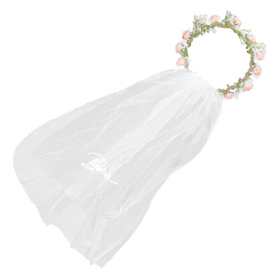 #ad Bachelorette Veil Wedding Women Decorative Women Flower Wreath Headband $11.26