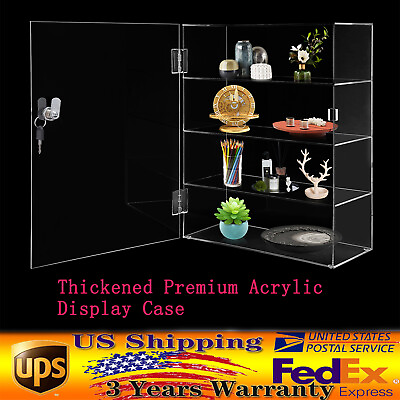 #ad 30*15*40cm White Acrylic Counter Top Display Case Locking Cabinet Showcase Box $66.83