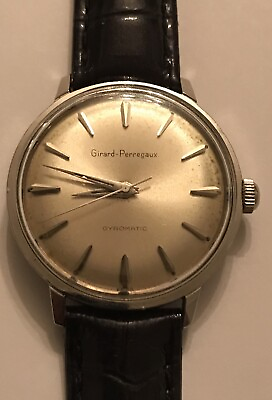 #ad VINTAGE 1970’S GIRARD PERREGAUX WORKING GYROMATIC STAINLESS WATCH 33MM $775.00