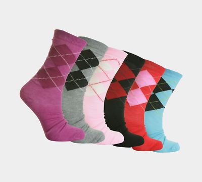 #ad Womens Coloured Design Socks L10745 Smart Suit Work Golf Cotton Blend Socks GBP 11.59