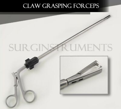 #ad Claw Grasping Forceps 33cm 10mm Dia 2x3 Teeth Laparoscopy Endoscopy German Grade $59.99