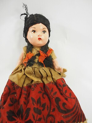 #ad Antique Composite doll Original dress 9.5quot; x 4quot; $39.00