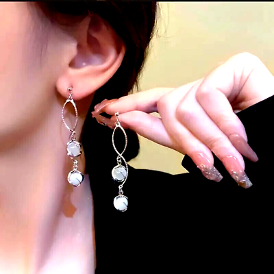 #ad Luxury Retro Opal Tassel Stainless Steel Earrings Jewelry Women Girls Gift New $13.98