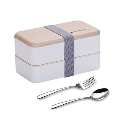 #ad Original Bento Box Lunch Box Japanese Style 2 Layer Food Containers with Uten... $23.73