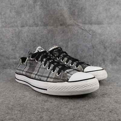 #ad Converse Shoes Mens 9.5 Sneakers Chuck Taylor All Star Plaid Casual Classic Grey $48.97