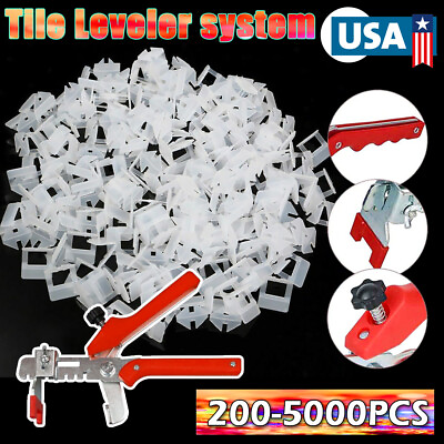 #ad UP to 5000 1 16quot; 1.5mm Clips Tile Leveling System Floor Wall Spacer Tiling Tool $49.00