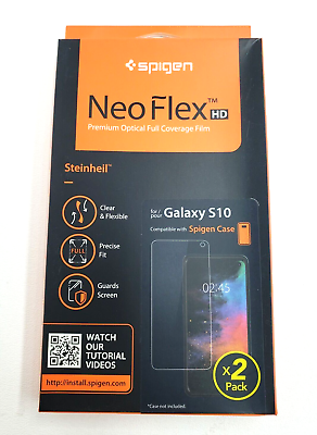 #ad Samsung Galaxy S10 Premium Screen Protector Neo Flex Spigen 2 Pack $11.99