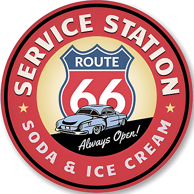 #ad Route 66 Service Station Sticker Waterproof $3.50