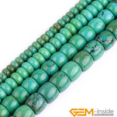#ad Natural Stone Vintage Old Turquoise Rondelle Spacer Beads For Jewelry Making 15quot; $23.02