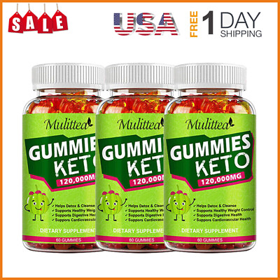 #ad 120000mg Keto Gummies Weight Loss Cleanse Digestive Health Burn Fat Slimming $43.54