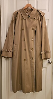 #ad 46 Vintage Double Breast Burberry London Novacheck Removable Wool Lining Trench $425.00