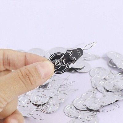 #ad 10pcs Metal Wire Needle Threader Silver Hand Sewing Stitch Insertion Tool 1.7quot; $3.75