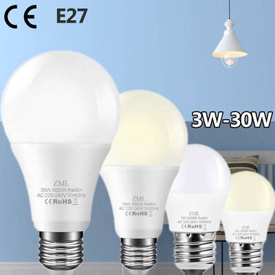 #ad LED Bulb Light E27 3W5W7W10W12W15W18W20W30W Cool White Warm White 3000 6000K $10.49