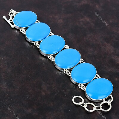 #ad Sleeping Beauty Turquoise Bracelet 925 Sterling Silver Gemstone Adjustable Jewel $44.40
