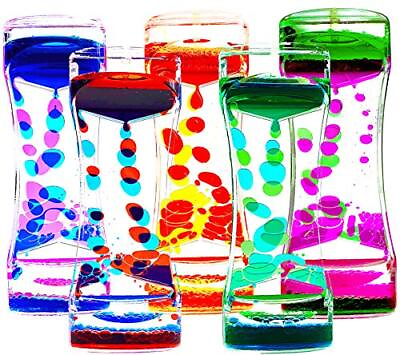 #ad Liquid Motion Bubbler Timer Pack of 5 Colorful Hourglass Liquid Bubbler ADHD ... $25.39