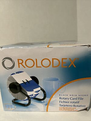 #ad Rolodex Open Rotary Card File Holds 500 2 1 4 X 4 Cards Black New $17.00