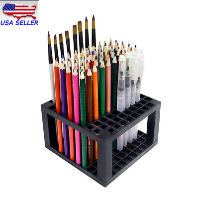 #ad US Art Supply 96 Hole Plastic Pencil amp; Brush Holder Multi Desk Stand Organizer $7.49