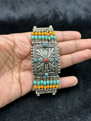 #ad Adjustable Vintage Tibetan Nepalese Bracelet With Turquoise amp; Coral Stone $130.00