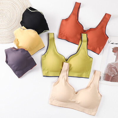 #ad Women#x27;s Seamless Thin Bra Push Up Bralette No Steel Ring Comfort Pure Color ▽ $8.74