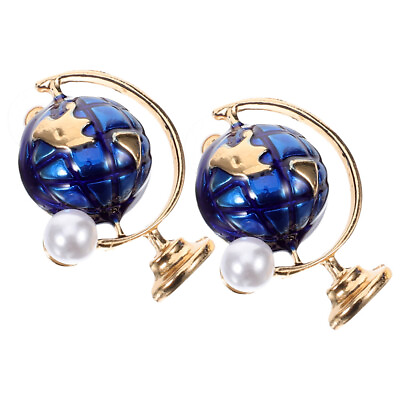 #ad 1 Pair Globe Ear Studs Cute Earrings Women Ear Jewelries Studded Earrings for $9.58