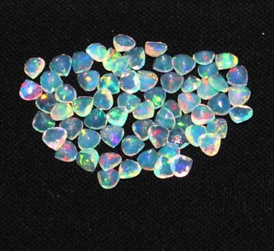 #ad Opal Gemstones 4 MM Heart cut Natural Ethiopian Opal stone Faceted heart opal $28.80