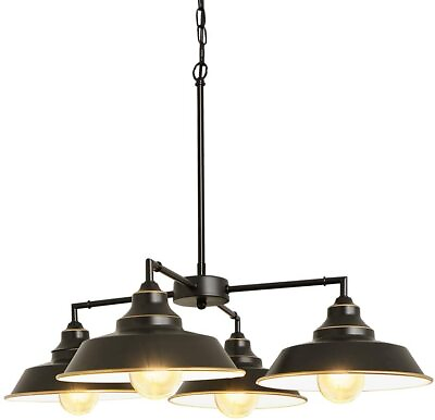#ad #ad 4Light Rustic Chandelier Lamp Industrial Ceiling Pendant Light Fixture Farmhouse $65.44