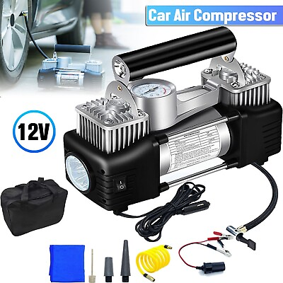 #ad 12V Heavy Duty Portable Air Compressor Car Tire Inflator Electric Pump Auto $28.98