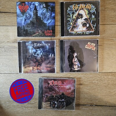 #ad 5 Heavy Metal Cd Lot Def Leppard Dio Burning Witches Alice Cooper $24.99