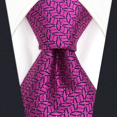 #ad Samp;W SHLAXamp;WING Fushia Neckties for Men Silk Tie Solid Color Purple Wedding $6.99