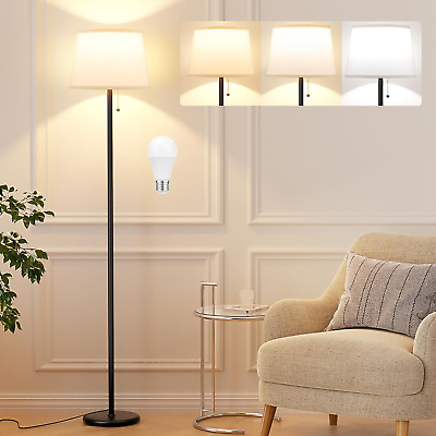 #ad Modern Floor Lamps Living Room Lighting LED Standing Lamp 3Color Pull Chain Tall $42.99