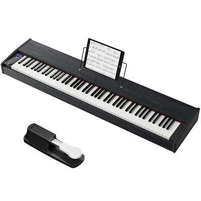 #ad Costway 88 Key Full Size Digital Piano Weighted Keyboard w Sustain Pedal Black $219.99