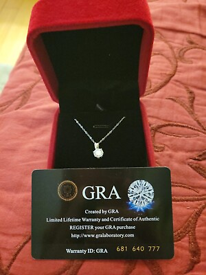 #ad moissanite solitaire Necklace With 925 Silver with certificates $350.00