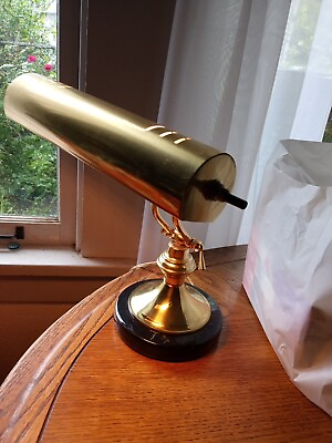 #ad #ad Vintage Brass And Marble Desk Library Lamp $40.00
