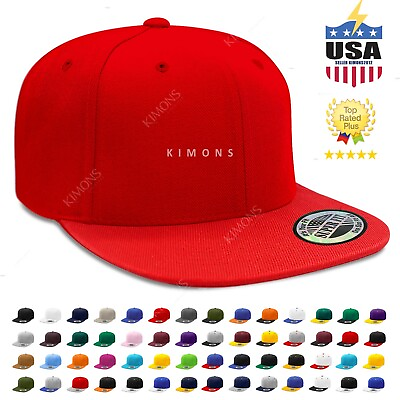 #ad Snapback Hat Trucker Flat Baseball Cap Solid Plain Blank Men Hip Hop Army CS $8.22