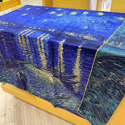 #ad 70% Cashmere amp; 30% Silk Wrap Scarf Van Gogh Starry Night Double Face Shawl 53quot; $67.20