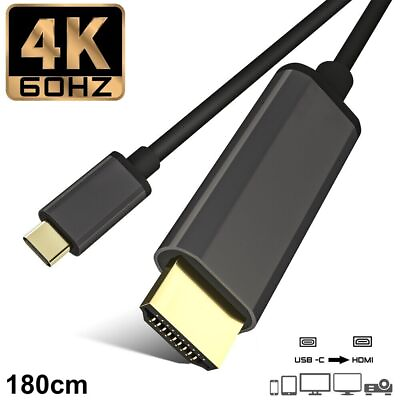 #ad USB C Type C to HDMI 4K HD TV AV adapter cable for Macbook Pro Samsung Huawei $10.18