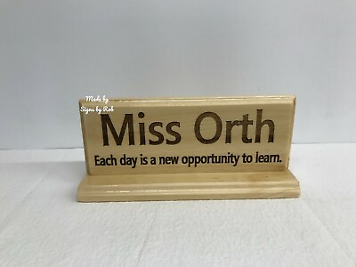 #ad 3.5quot; x 9quot; x 4quot; custom made desk name plaque quot; text of your choicequot; great gift. $18.00